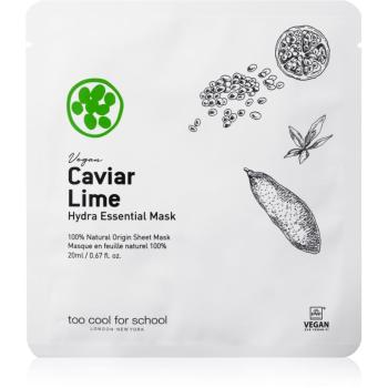 Too Cool For School Caviar Lime Hydra Essential Mask plátýnková maska s hydratačním a zklidňujícím účinkem 20 ml