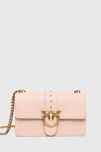 Kožená kabelka Pinko růžová barva