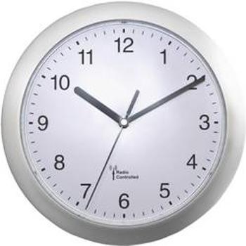 DCF nástěnné hodiny EUROTIME 56787, Vnější Ø 25 cm, stříbrná