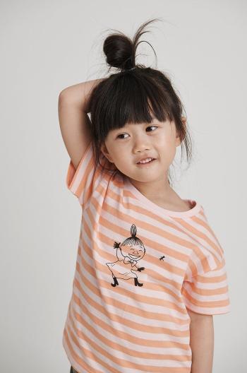 Dětské bavlněné tričko Reima růžová barva