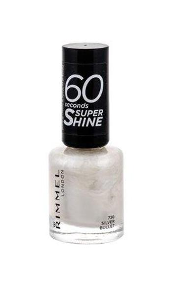 Lak na nehty Rimmel London - 60 Seconds , 8ml, 730, Silver, Bullet