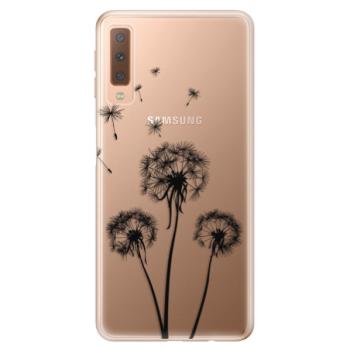 Odolné silikonové pouzdro iSaprio - Three Dandelions - black - Samsung Galaxy A7 (2018)