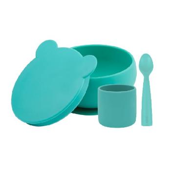 Minikoioi Set na stolování BLW1 Aqua Green 3 ks