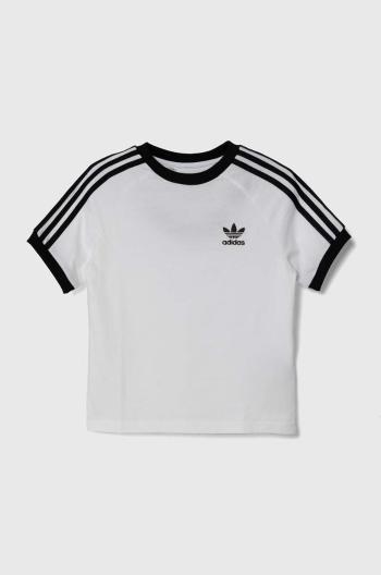 Dětské bavlněné tričko adidas Originals 3STRIPES TEE bílá barva, s aplikací, JE0515