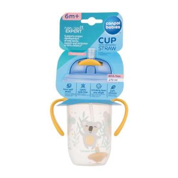 Canpol babies Exotic Animals Non-Spill Expert Cup With Weighted Straw Yellow 270 ml hrneček pro děti