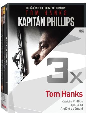 3x Tom Hanks (Kapitán Phillips, Apollo 13, Andělé a démoni) - kolekce (3 DVD)