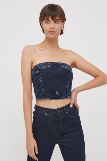 Džínový top Calvin Klein Jeans tmavomodrá barva, J20J222870