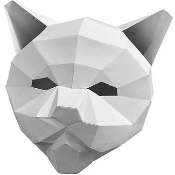 PolyPaper - 3D Papírová maska - Kočka bílá (617669445341)