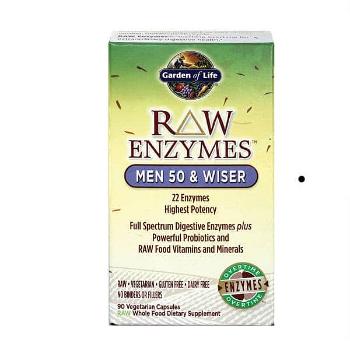 Garden of Life Raw Enzymy Men 50 Wiser pro muže 90 kapslí