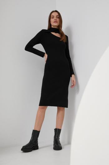 Vlněné šaty Answear Lab černá barva, mini, jednoduché