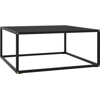 Čajový stolek černý s černým sklem 80 × 80 × 35 cm (322876)