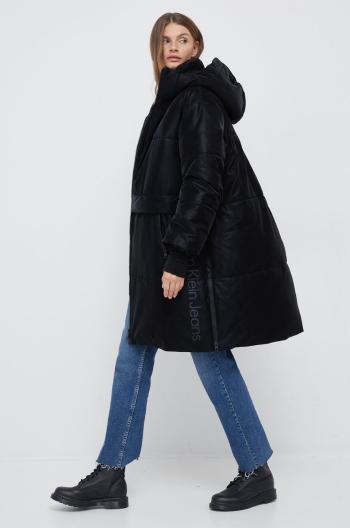 Bunda Calvin Klein Jeans dámská, černá barva, zimní
