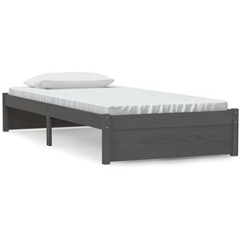 Rám postele šedý masivní dřevo 90 × 200 cm, 814936 (814936)