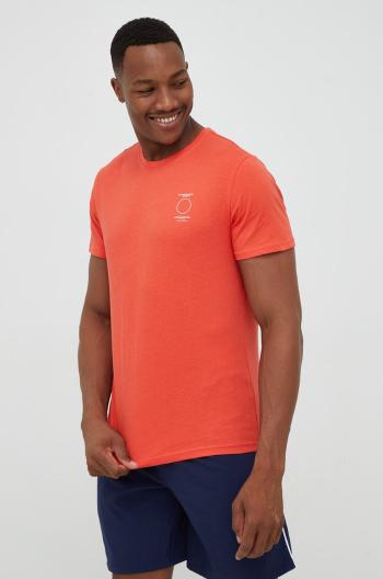 Bavlněné tričko 4F oranžová barva, s potiskem
