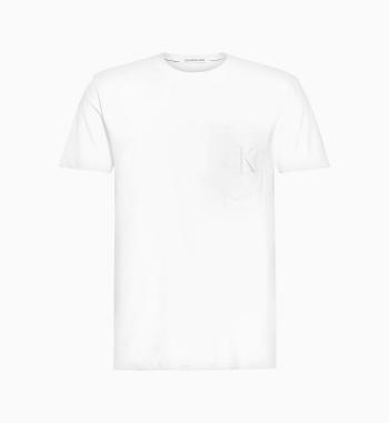 Calvin Klein Calvin Klein pánské bílé tričko TONAL POCKET MONOGRAM REG TEE