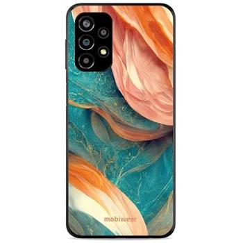 Mobiwear Glossy lesklý pro Samsung Galaxy A23 / A23 5G - G025G - Azurový a oranžový mramor (5904808526746)