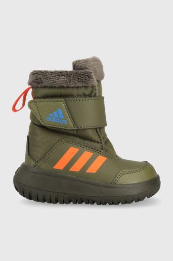 Dětské zimní boty adidas Winterplay I zelená barva