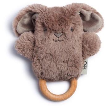 O.B Designs Bunny Soft Rattle Toy plyšová hračka s chrastítkem Earth Taupe 3m+ 1 ks