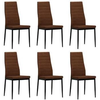Jídelní židle 6 ks hnědé textil (275334)