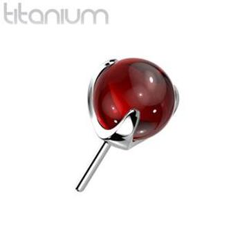 Šperky4U Kamínek k PUSH IN piercingu TITAN, červený kamínek - TIT1196R-040