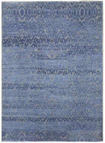 Diamond Carpets koberce Ručně vázaný kusový koberec Diamond DC-EKT 6 Silver/light blue - 160x230 cm Modrá