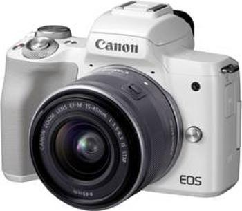 Systémový fotoaparát Canon EOS M50 EF-M 15-45 Kit, 24.1 Megapixel, bílá