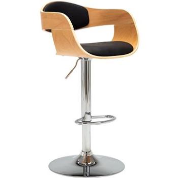 Barová židle černá ohýbané dřevo a umělá kůže (283121)