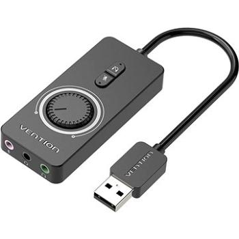 Vention USB 2.0 External Stereo Sound Adapter with Volume Control 1M Black ABS Type (CDRBF)