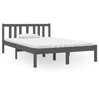 Rám postele šedý masivní dřevo 120 × 190 cm Small Double, 814856 (814856)