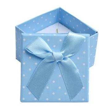Šperky4U Malá dárková krabička na prsten modrá - bílé puntíky - KR0182-LB