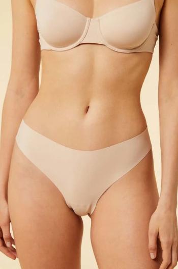 Tanga Etam Pure Fit We Care - String béžová barva