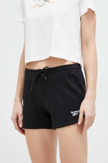 Kraťasy Reebok dámské, černá barva, hladké, high waist, H54767.100012570