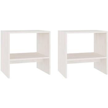 SHUMEE Noční stolky 2 ks bílé 40 × 30,5 × 40 cm masivní borové dřevo, 808056 (808056)