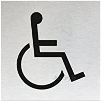Znak rozlišovací "WC-invalidé", 60 x 60 mm, samolepící, nerez (148319)