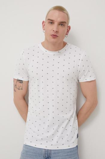 Bavlněné tričko Tom Tailor bílá barva, vzorovaný