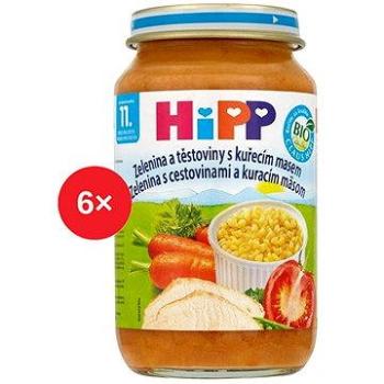 HiPP BIO Zelenina a těstoviny s kuřecím masem - 6× 220 g (9062300403456)