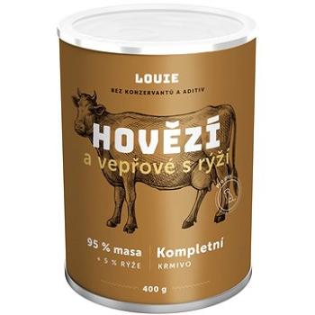 Louie Kompletní krmivo - hovězí a vepřové (95 %) s rýží (5 %) 400 g (8595174345511)