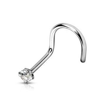 Šperky4U Zahnutý piercing do nosu - titan - TIT1063C-025