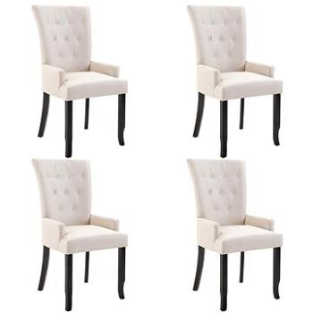 Jídelní židle s područkami 4 ks béžové textil (276903)