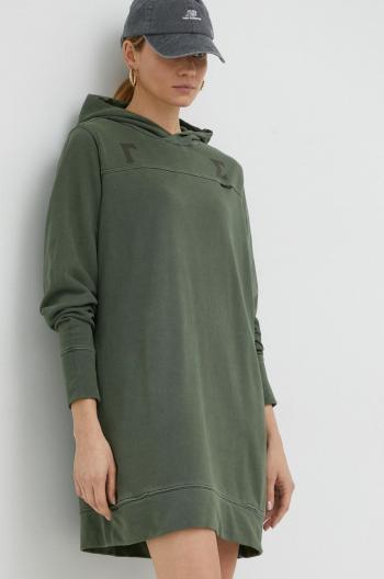Bavlněné šaty G-Star Raw zelená barva, mini, oversize