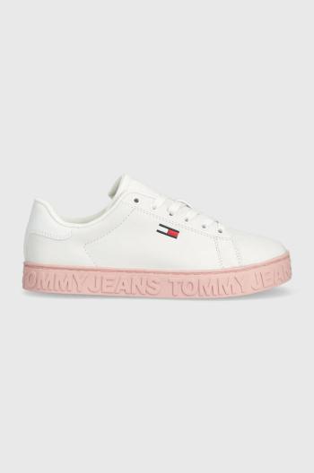 Kožené sneakers boty Tommy Jeans COOL SNEAKER SEASON růžová barva