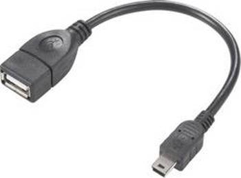 USB kabel Renkforce 1x miniUSB 2.0 zástrčka ⇔ 1x USB 2.0 zásuvka 0.10 m, s OTG