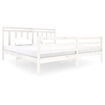 Rám postele bílý masivní dřevo 200 × 200 cm, 3100675 (3100675)