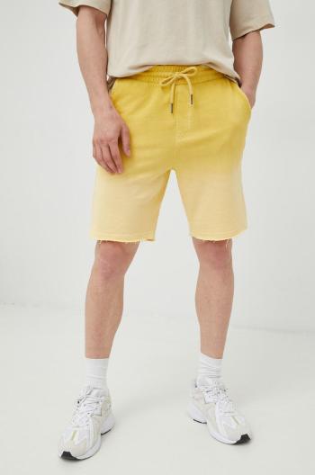 Bavlněné šortky Only & Sons pánské, béžová barva