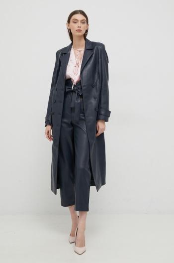 Trench kabát Bardot dámský, tmavomodrá barva, přechodný, dvouřadový