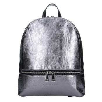 Dámský kožený batoh Facebag Paloma - stříbrná