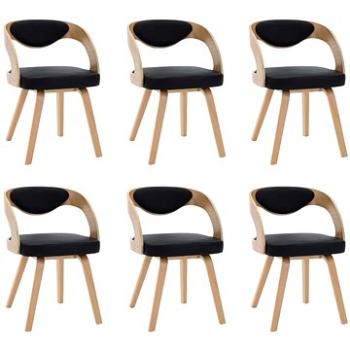 Jídelní židle 6 ks černé ohýbané dřevo a umělá kůže (278847)