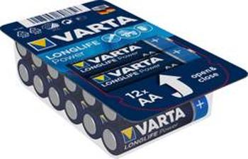 Tužková baterie AA alkalicko-manganová Varta Longlife Power LR06, 1.5 V, 12 ks