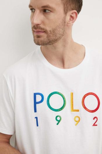 Bavlněné tričko Polo Ralph Lauren bílá barva, s aplikací, 710934742