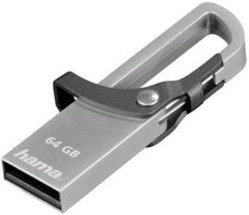 USB flash disk Hama FlashPen Hook-Style 123922, 64 GB, USB 2.0, šedá